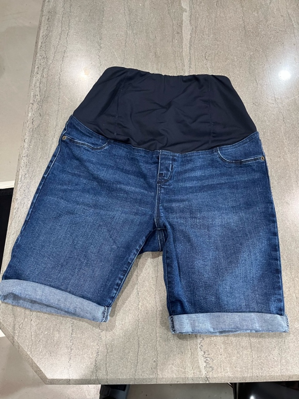 Maternity denim shorts